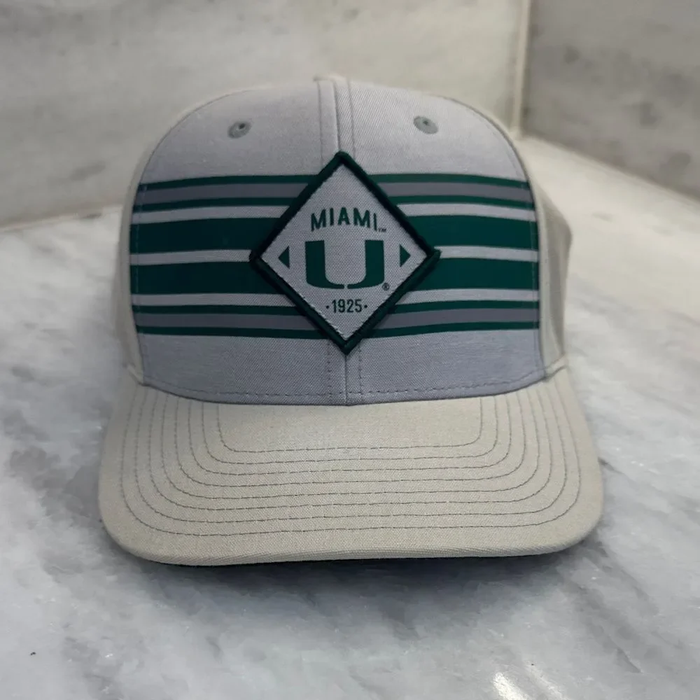 CAPTIVATING HEADWARE Green Gray University of Miami Hurricanes Cap Baseball Hat